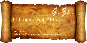 Gilinger Zsófia névjegykártya